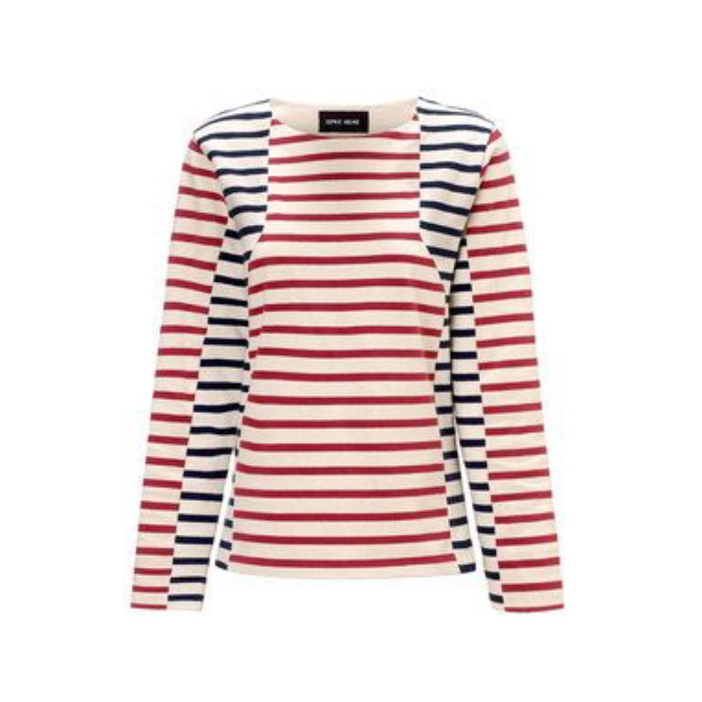 Sophie Hulme Burgundy Stripe Nautical Breton Top - Picture 1 of 10